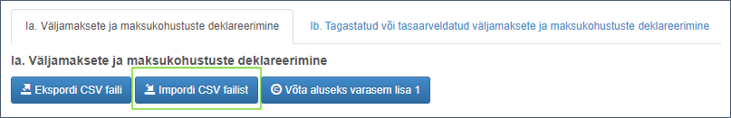 TSD lisa 1 "Impordi CSV-failist"