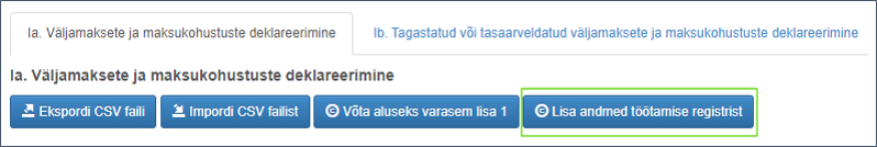 TSD lisa 1 "Lisa andmed töötamise registrist"