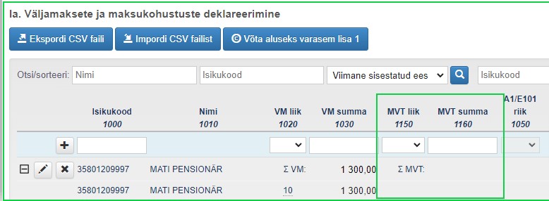 E-MTA ekraanivaade, maksuvaba tulu rakendamisest